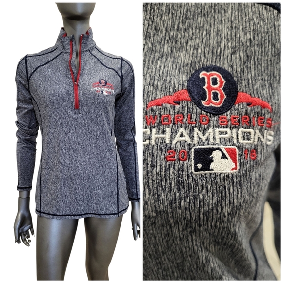 B14. Boston Red Sox 2018 World Series Champions Pullover Quarter Zip  Size Small - Picture 1 of 6